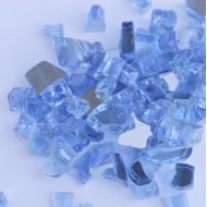 Стеклянная крошка, битое стекло, цвет: голубой, фракция: 8-20 мм , 500 гр